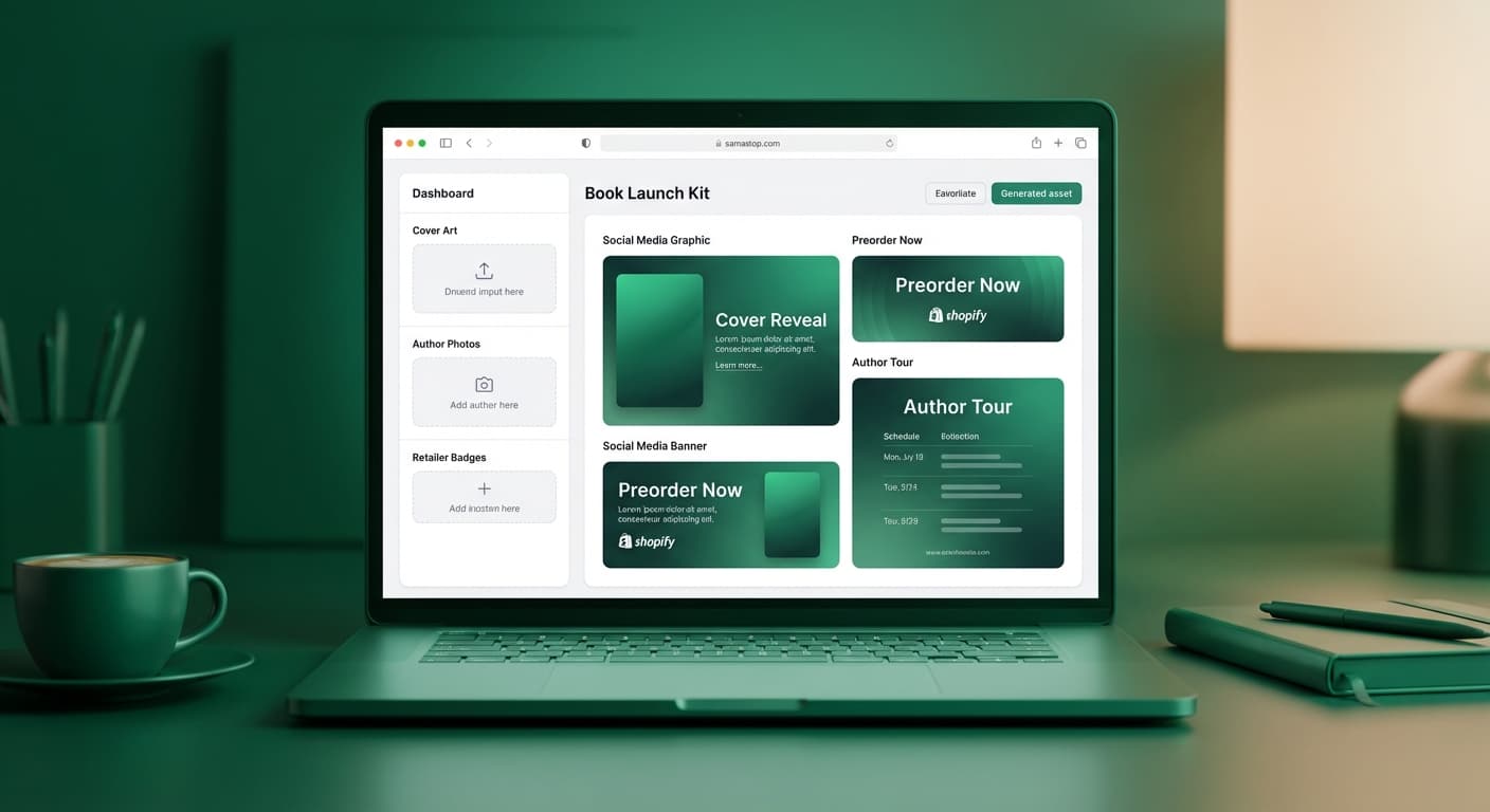 Book Launch Kit AI generation preview